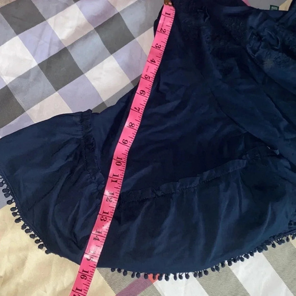 Ralph Lauren Navy Embroidered beaded blouse Sz  XL - Picture 8 of 13